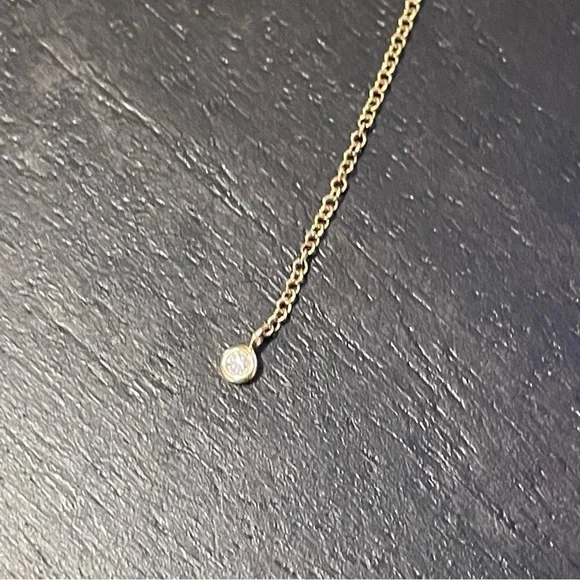 ⭐️14K Rose Gold⭐️Diamond Lariat Necklace - Picture 10 of 12